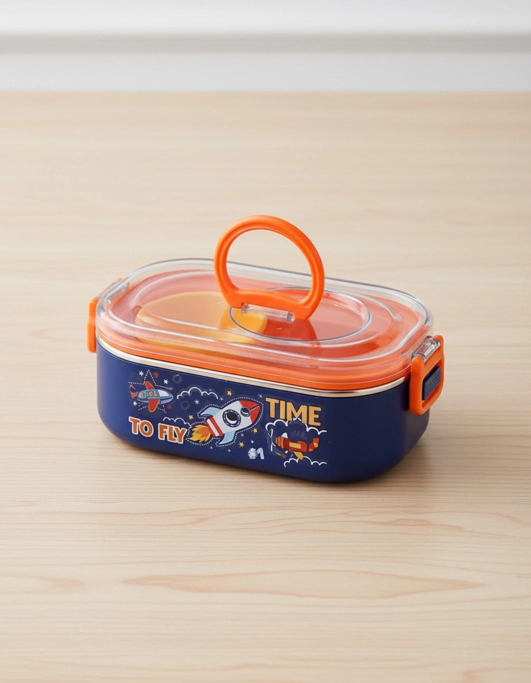 Colorful Stainless Steel Lunch Box for Kids with Animated Characters - Assorted