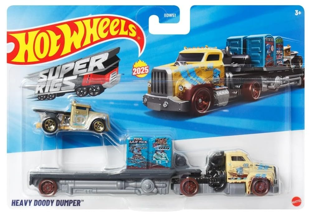 Hot Wheels Super Rigs - Heavy Doody Dumper - Pack of 1 Car - Multicolor - BDW51-950J