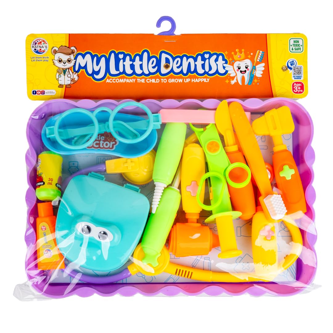 Ratna's My Little Dentist Play Set for Kids with 17 Instruments & Accessories, Doctor Set for Kids Pretend Play Toys