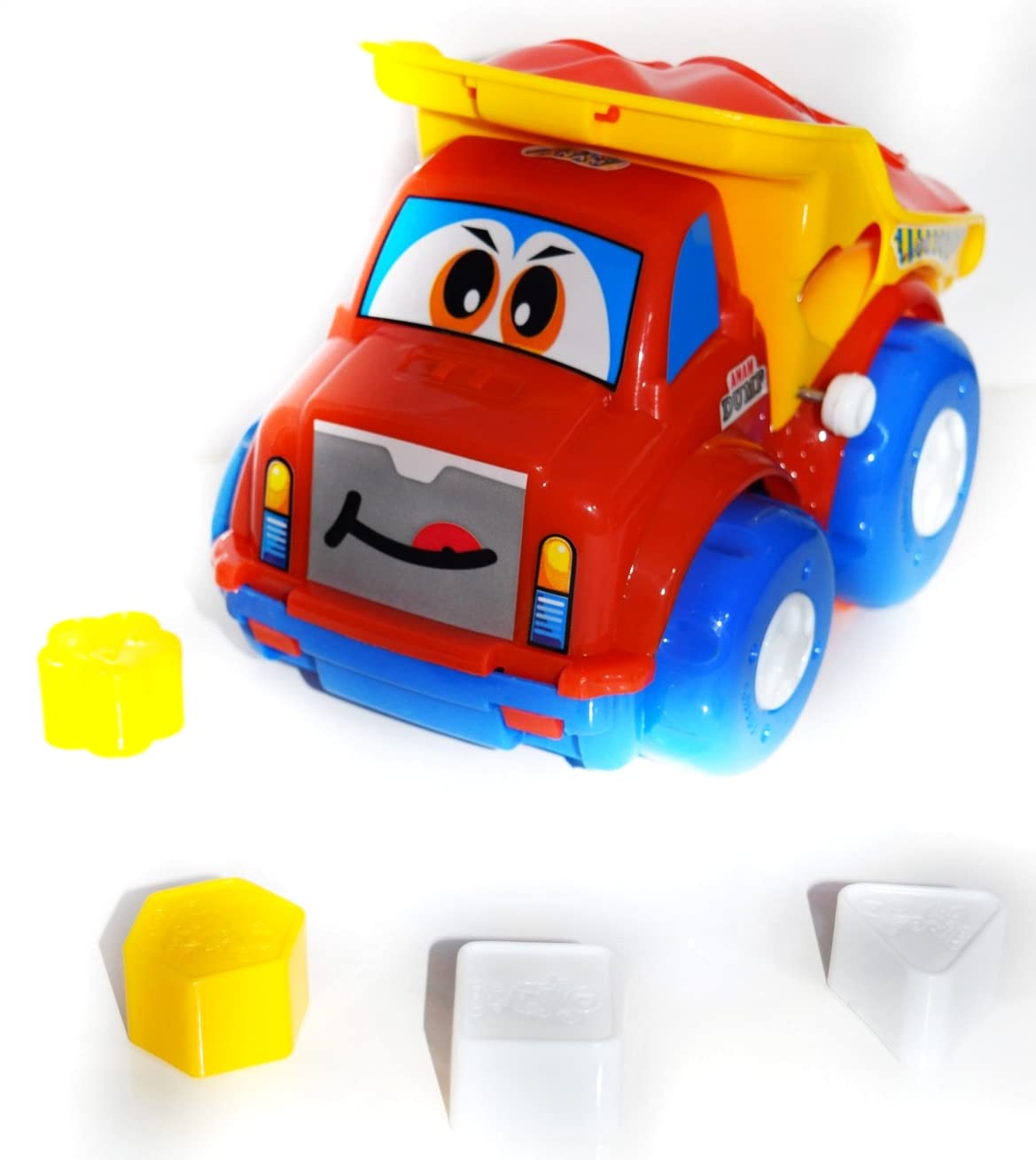 4D Toys Dump Truck Dumper Friction Vehicle Toy with Shape & Sorter for Kids