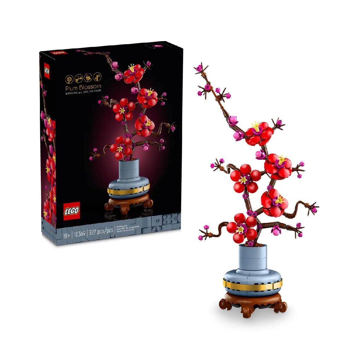 LEGO Botanicals Plum Blossom Flower Decor Display Set 10369 Building Blocks for 18+ Gift