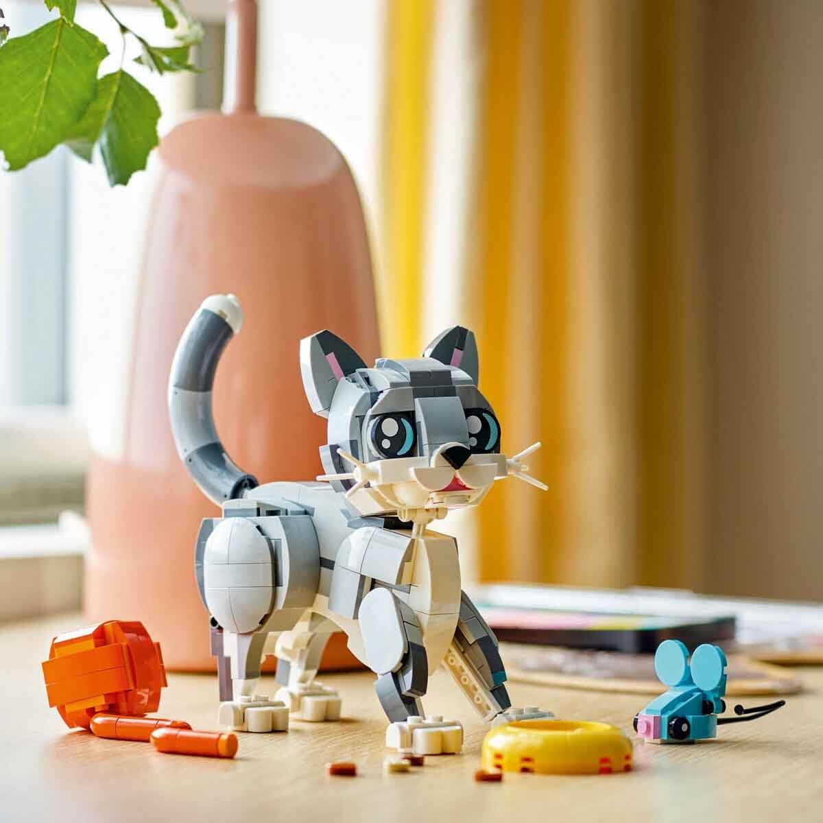 LEGO Creator 3in1 Playful Cat Pet Toy Animal Playset 31163 Building Blocks Toys for 8+ Gift for Boys and Girls