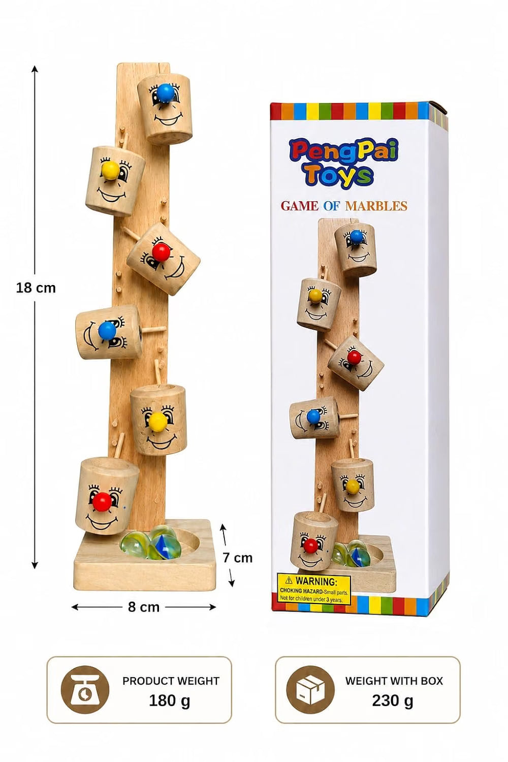PengPai Toys Game of Marbles Wooden Ball Drop Toy for Kids - Multicolor
