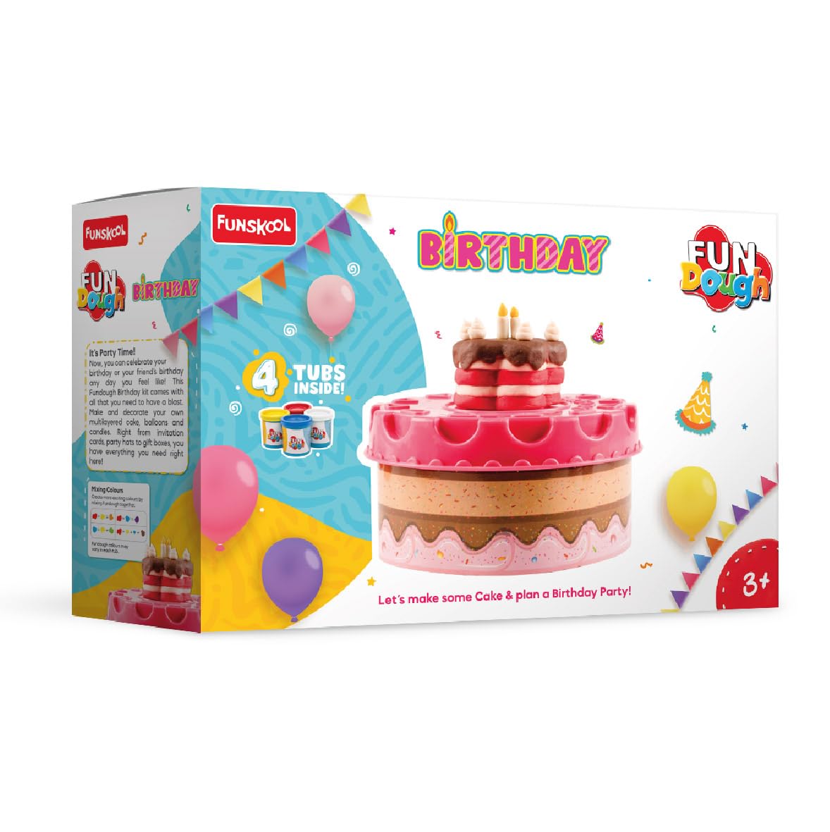 Funskool Fundough Playset Birthday Party, Food Themed playset, Multicolor Dough