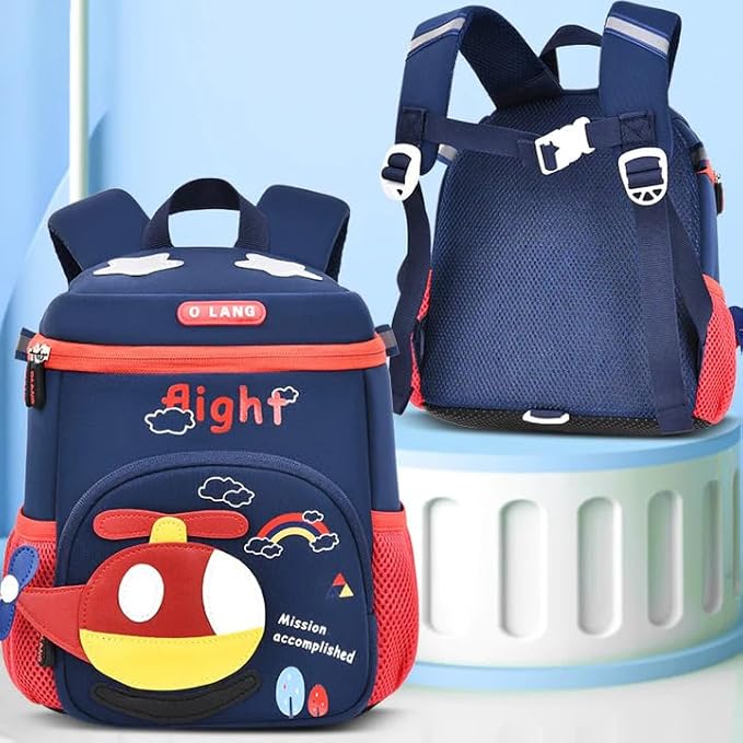 Helicopter Design Large Capacity School Backpack Bag for Kids - Assorted
