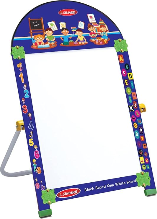 SIMARR 2 in 1 Blackboard Cum Whiteboard with Marker For Kids - Multicolor