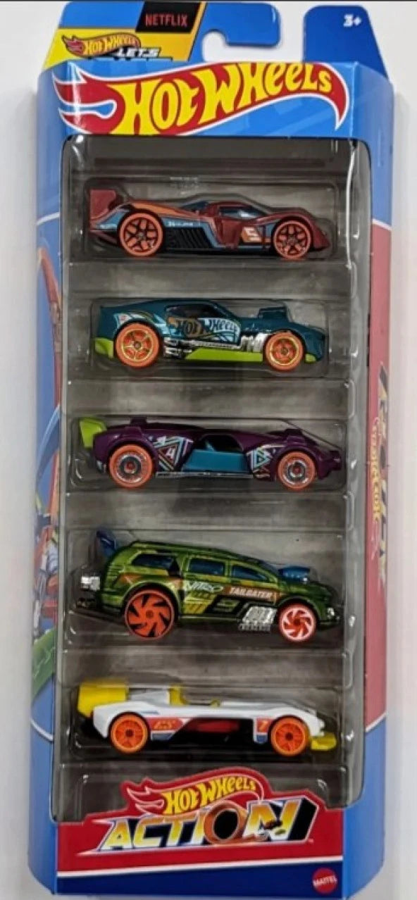 Hot Wheels Action Car Set of 5 - Multicolor