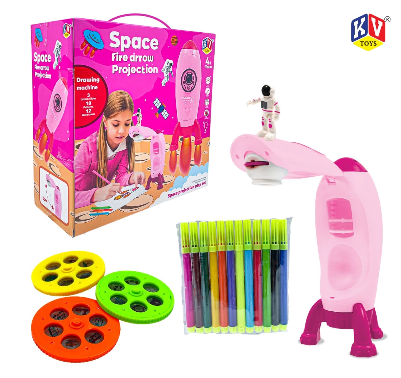 Drawing Projector for Kids, Projection Drawing Board, Space Shuttle Drawing Projector for Kids with Rocket Ship Toys for Kids