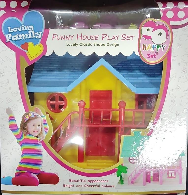 Small Doll House Set for Kids, Foldable & Openable Door with Furniture, 100% Non-Toxic BPA Free Plastic