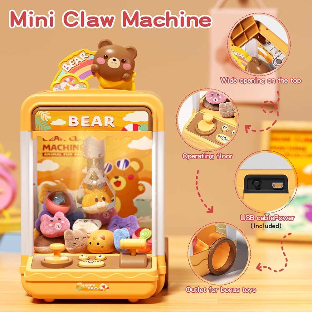 Doll Machine for Kids | Arcade Games Mini Vending Machine, Small Stuff Prizes, Birthday Gifts - Multicolor - Design May Vary