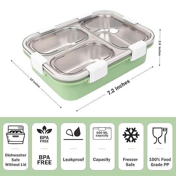 Bright & Beautiful Little Osaka Stainless Steel Lunch Box - (Green)