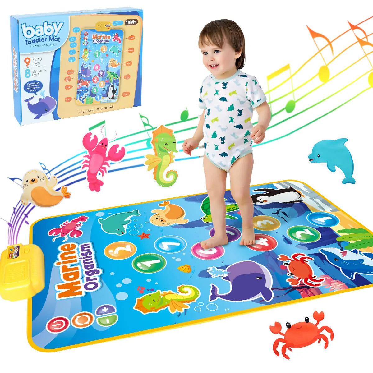 Cots and Cuddles Animal & Marine Theme Baby Toddler Musical Mat - Multicolor