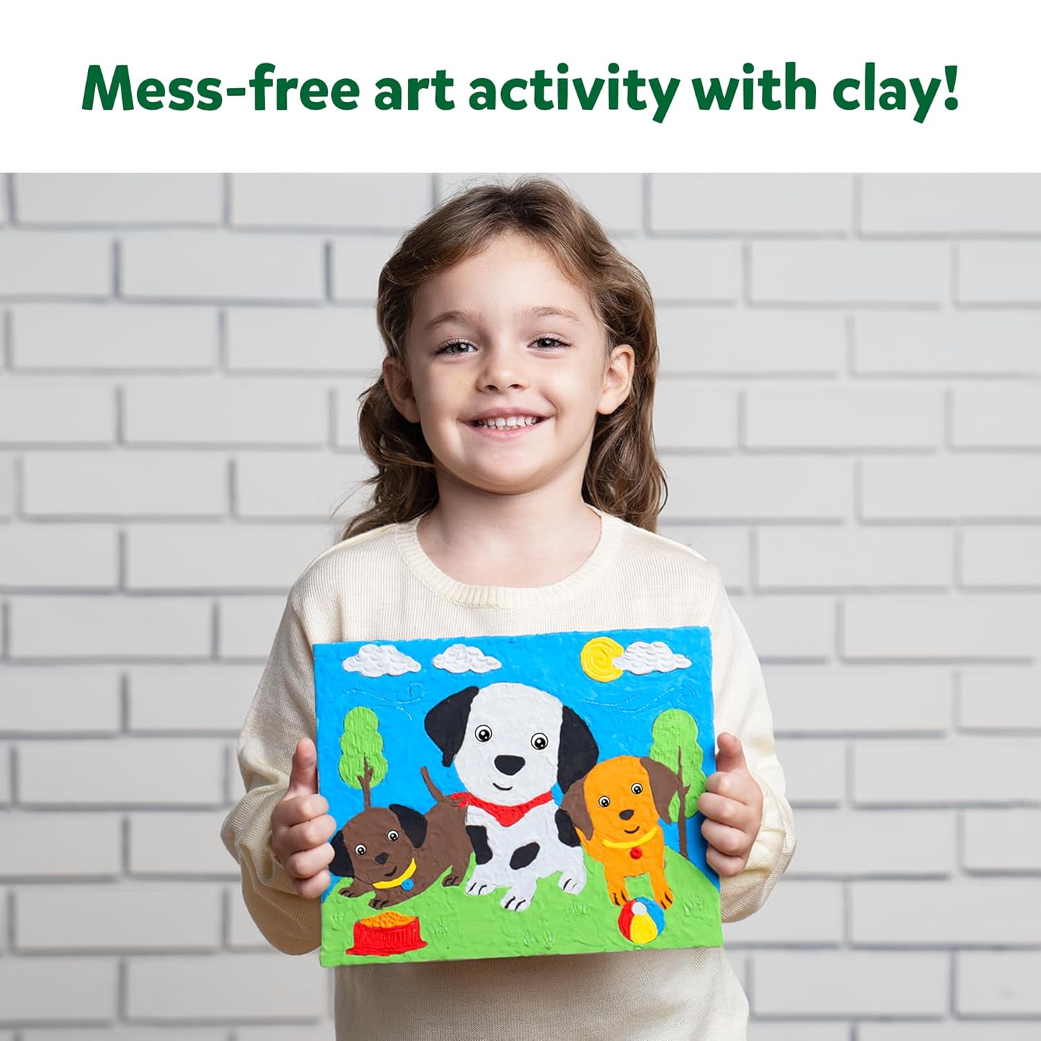 Skillmatics Art & Craft Kit - Colour with Clay, No Mess Art, Create A Clay Canvas of Pups at The Park