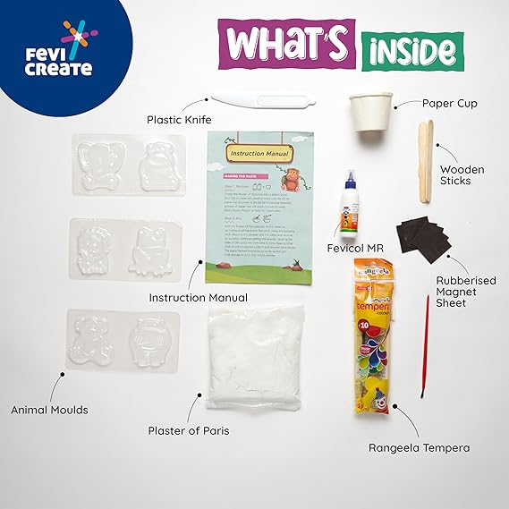 Fevicreate DIY Mould and Paint Jungle Animals Craft kit | Kids DIY Craft 5 Years | DIY Craft and Paint kit