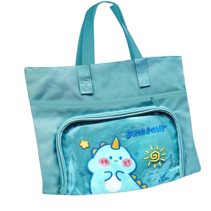 Cartoon Design Hand Bag – Multi-Purpose Tote Bag, Reusable Shopping Bag, Travel Bag with Handle Strap and Zipper, Document Carry Bag