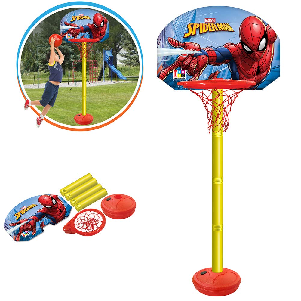 Marvel Spiderman Adjustable Shooting Champ Basketball Set for Kids - Multicolour