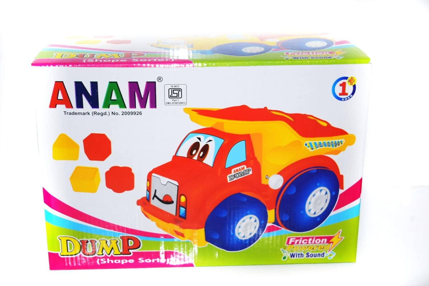 4D Toys Dump Truck Dumper Friction Vehicle Toy with Shape & Sorter for Kids