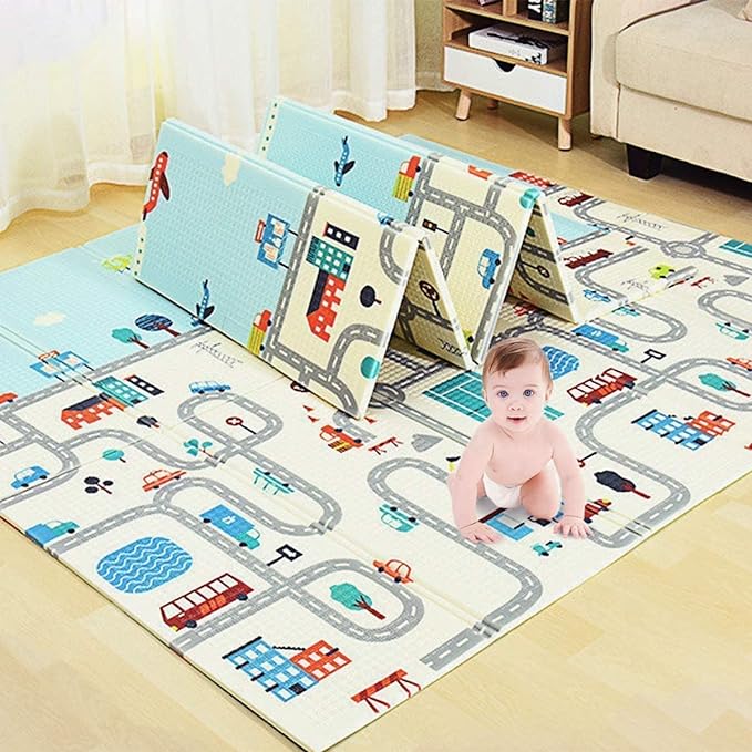 Waterproof Portable Double Side Soft | Baby Play Mat - Multicolor