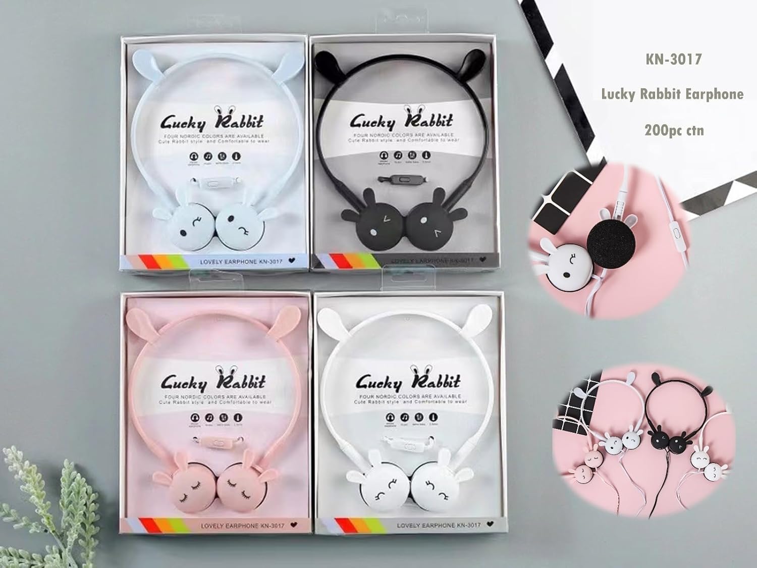 Cots and Cuddles Cute Rabbit Wired Earphone – Stylish Headphones, Stereo Earphones