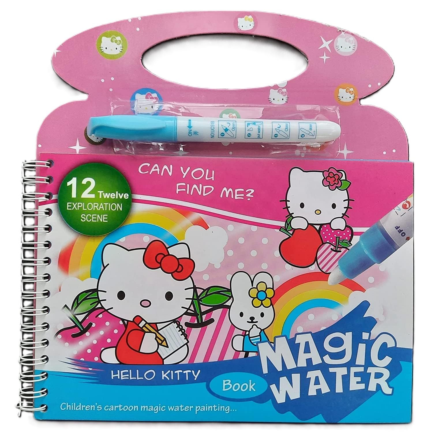 Hello Kitty Magic Water Coloring Book – Reusable Children’s Cartoon Painting Activity kit - Assorted