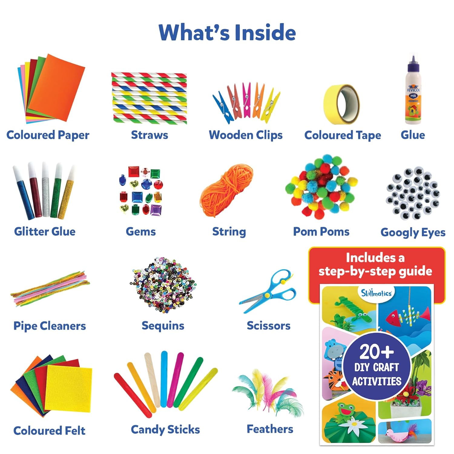 Skillmatics Ultimate Art & Craft Activity Kit, 2000+ Pieces, Art & Craft Supplies, Diy Creative Activity, Step-By-Step Guide, Gifts For Kids