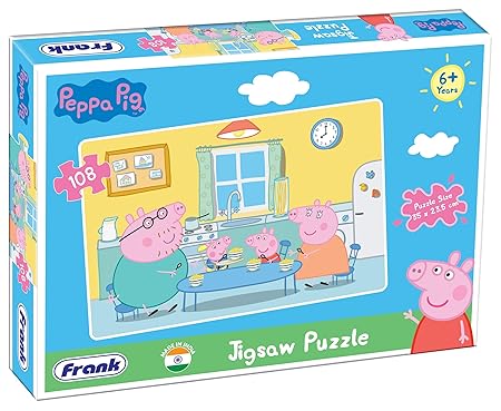Frank Peppa Pig 108 Pieces Jigsaw Puzzle for Kids for Age 6 Years Old and Above - Fun & Challenging Brain Booster Games
