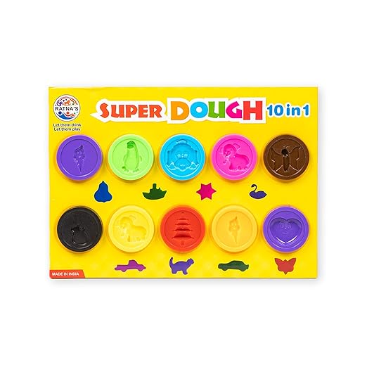 RATNA'S Super Dough 10 in 1 Kit. Soft & Smooth Dough - For Kids