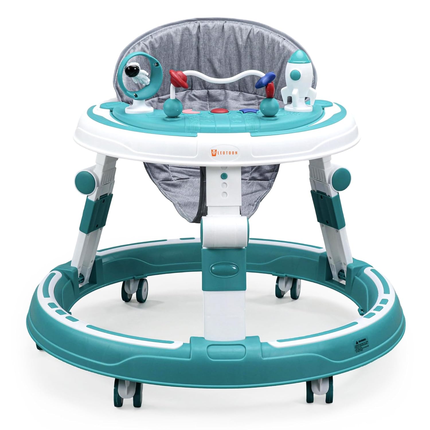 Baby Walker | 4 Level Adjustable Height | Musical Tray | LED Decorated | Foldable Design | Safe & Comfortable | BIS Certified | Green (6-24 Months)