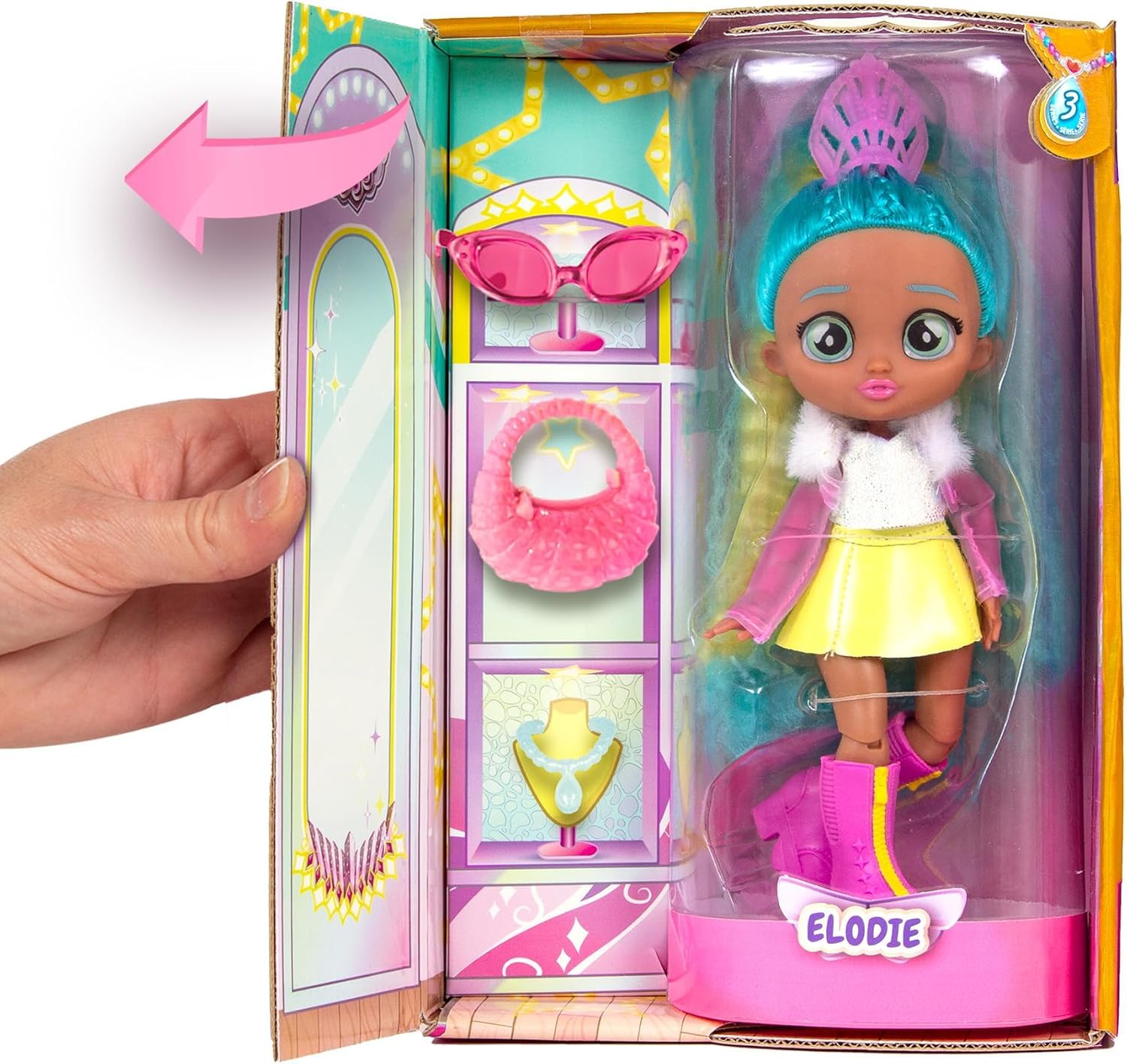 Cry Babies BFF Talents Series - Elodie Doll with 9+ Surprises Including Outfit and Accessories - Multicolor