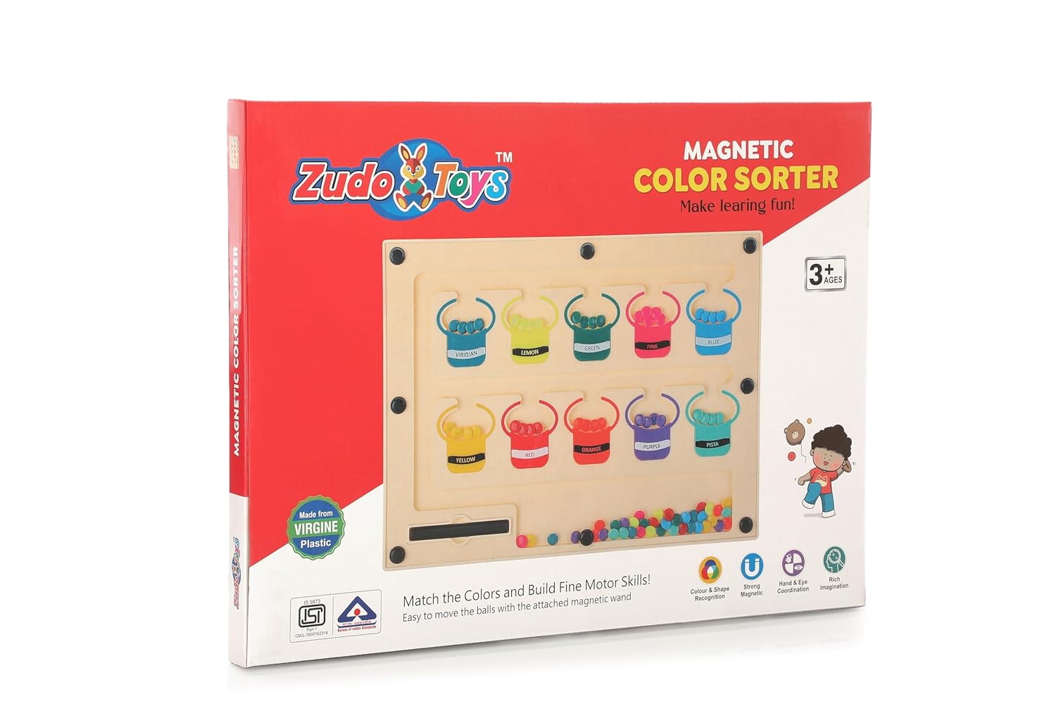 Montessori Plastic Learning Puzzle Board for Toddlers (3-5 Years), Multicolor