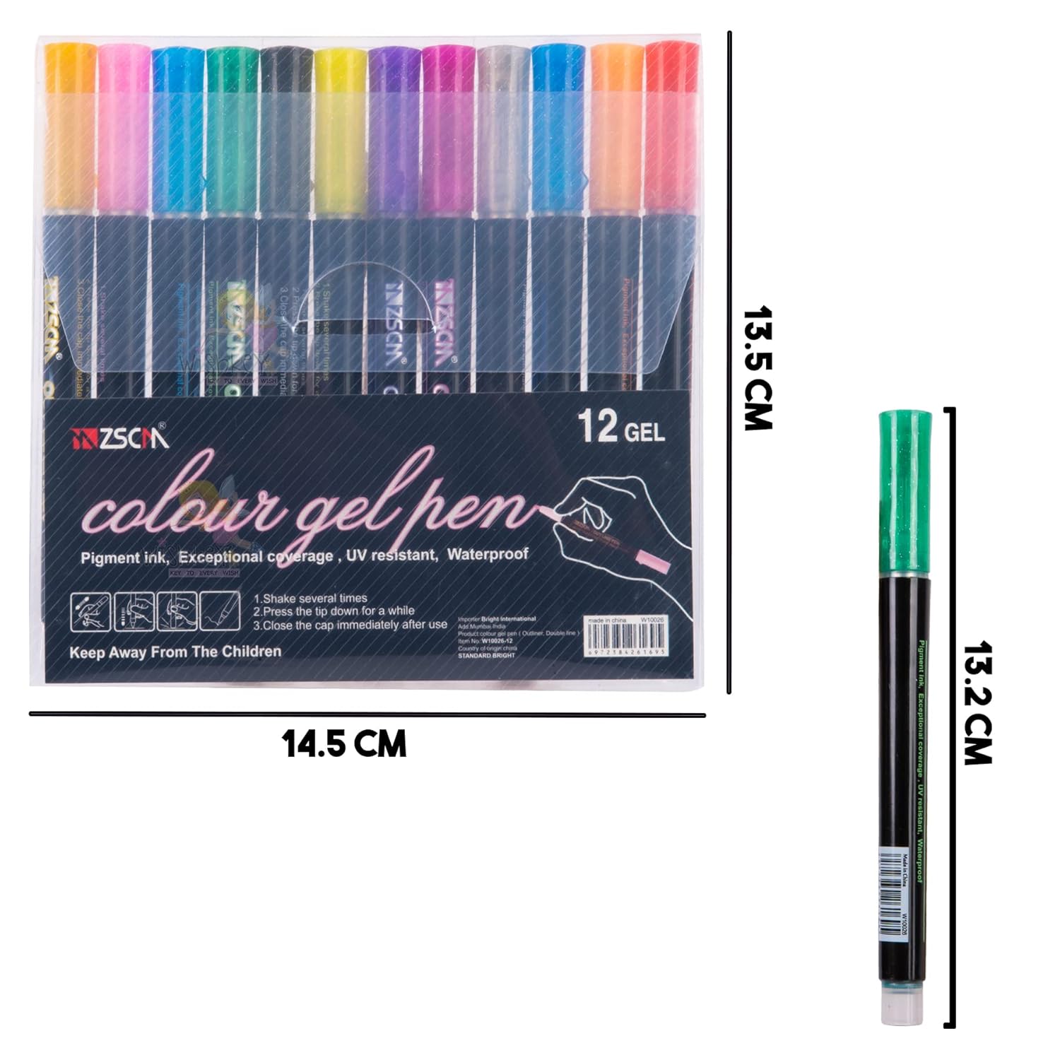 Two in One Sketch- Glitter Pen for School Kids, Multifunction Stationery Pens for Study, Outline Pen for Highlighting Journals, Notes, Planners, Designing Cards (Pack of 12, Multicolor)