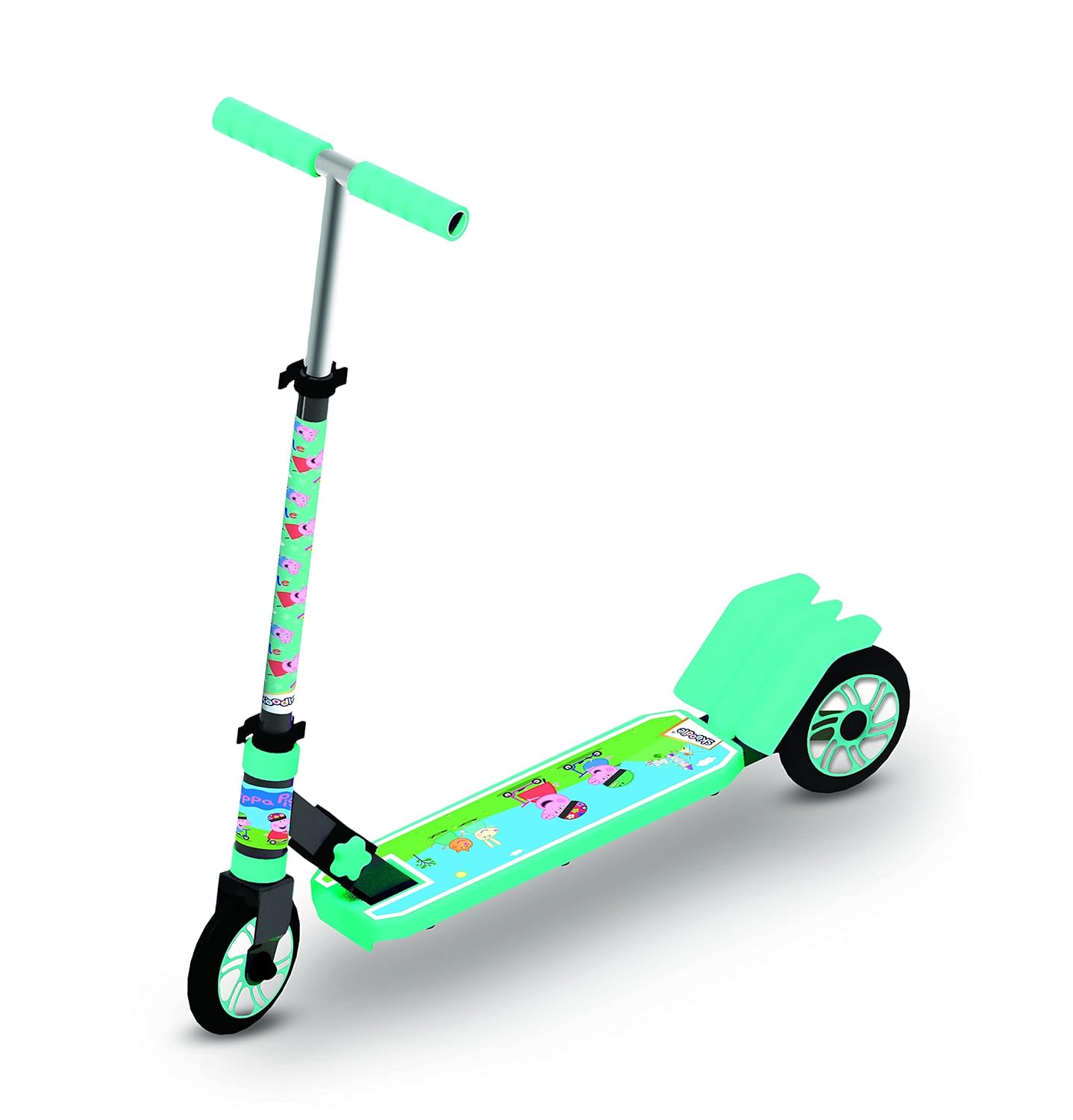 Skoodle Wheel Kick Scooter, Foldable & Height Adjustable, Slip Resistant Deck, Scooter for Kids / Peppa Pig 3 (Multicolor)