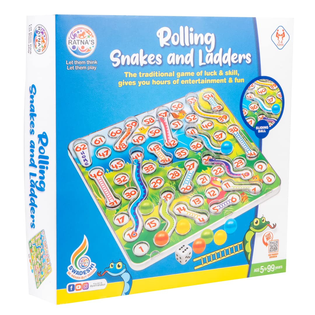 Ratna's Rolling Snakes & Ladders with Sliding Ball Concept | A New Way of Playing This Traditional Board Game for Kids & Family