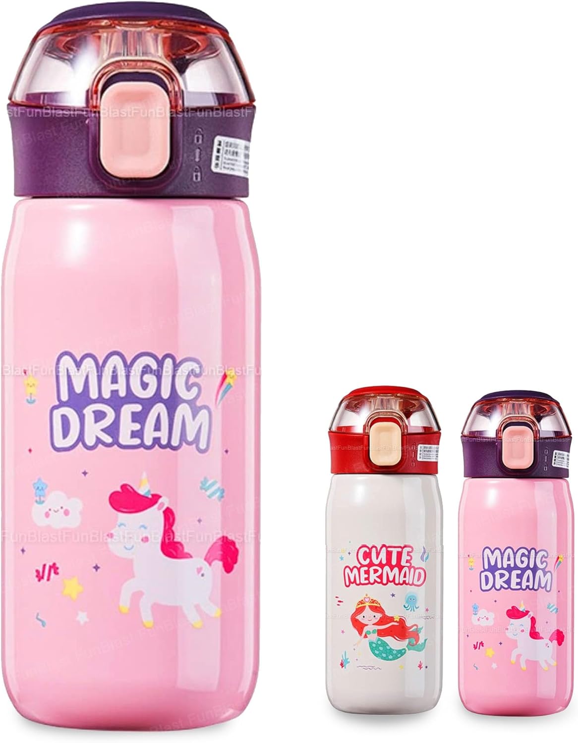 Insulated Stainless Steel Water Bottle for Kids | Double Walled Vacuum Insulated SS-304 Water Bottle | Cartoon Design Hot and Cold Water Bottle – 500ml