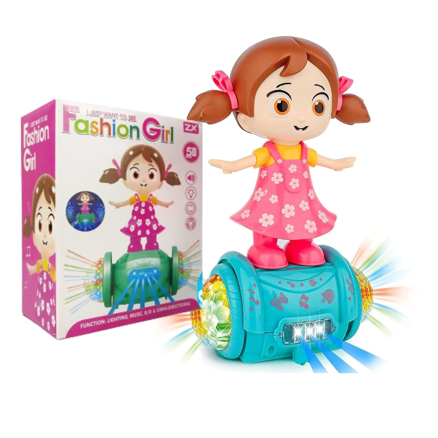 Fashion Girl Musical Dancing Girl 360 Degree Rotating with 5D Light and Musical Sound Activity Kids