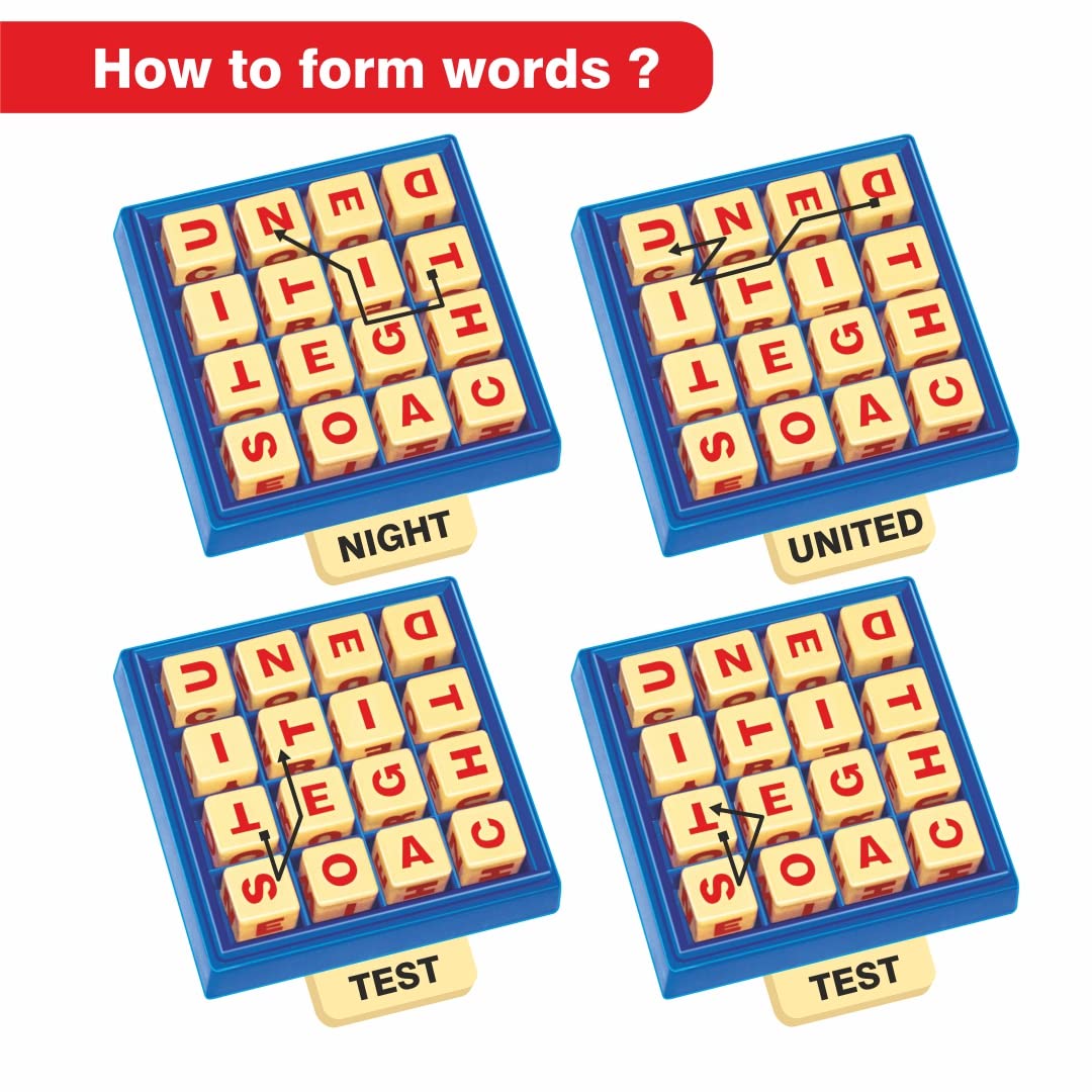 Toymate Word Boggle- A Quick Word Hunting Fun Game for Adults & Kids - Multicolor