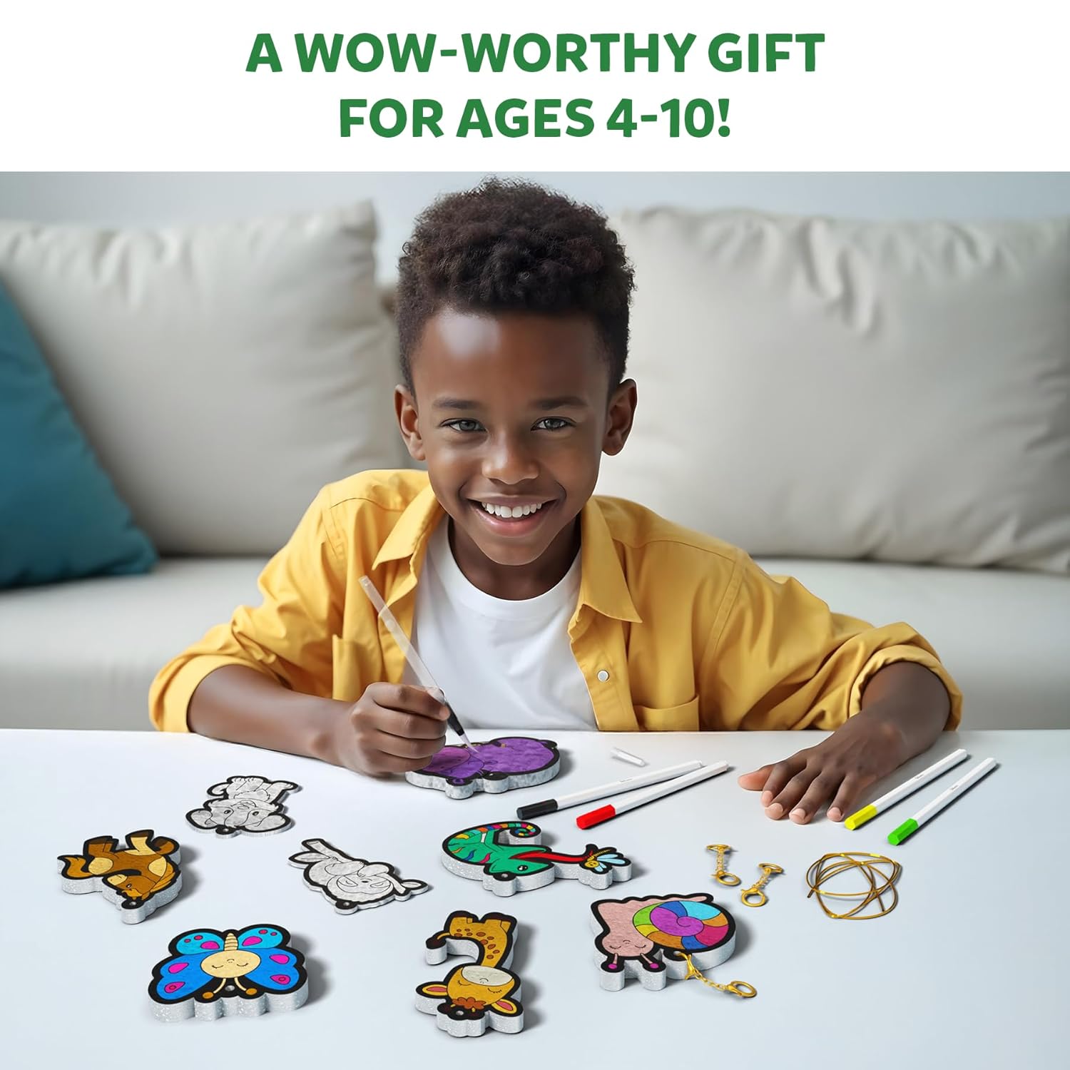 Skillmatics 3D Art Kit - Aqua Puffs Animals, Mess-Free Painting Craft for Kids, DIY Colour & Inflate Activity, Travel Toys & Creative Gifts for Girls & Boys