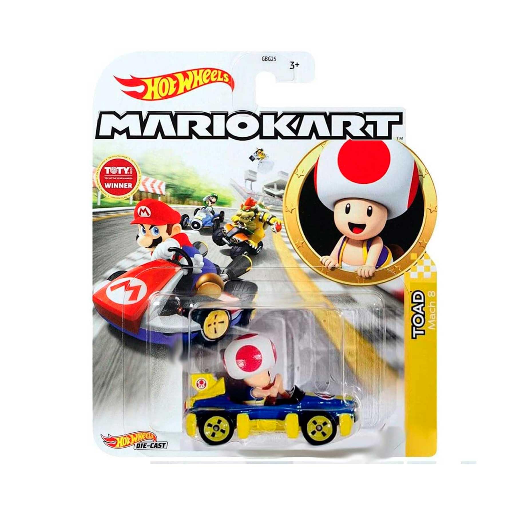 Hot Wheels Mario Kart - Mini Cars Mattel - Toad - GBG25-954T