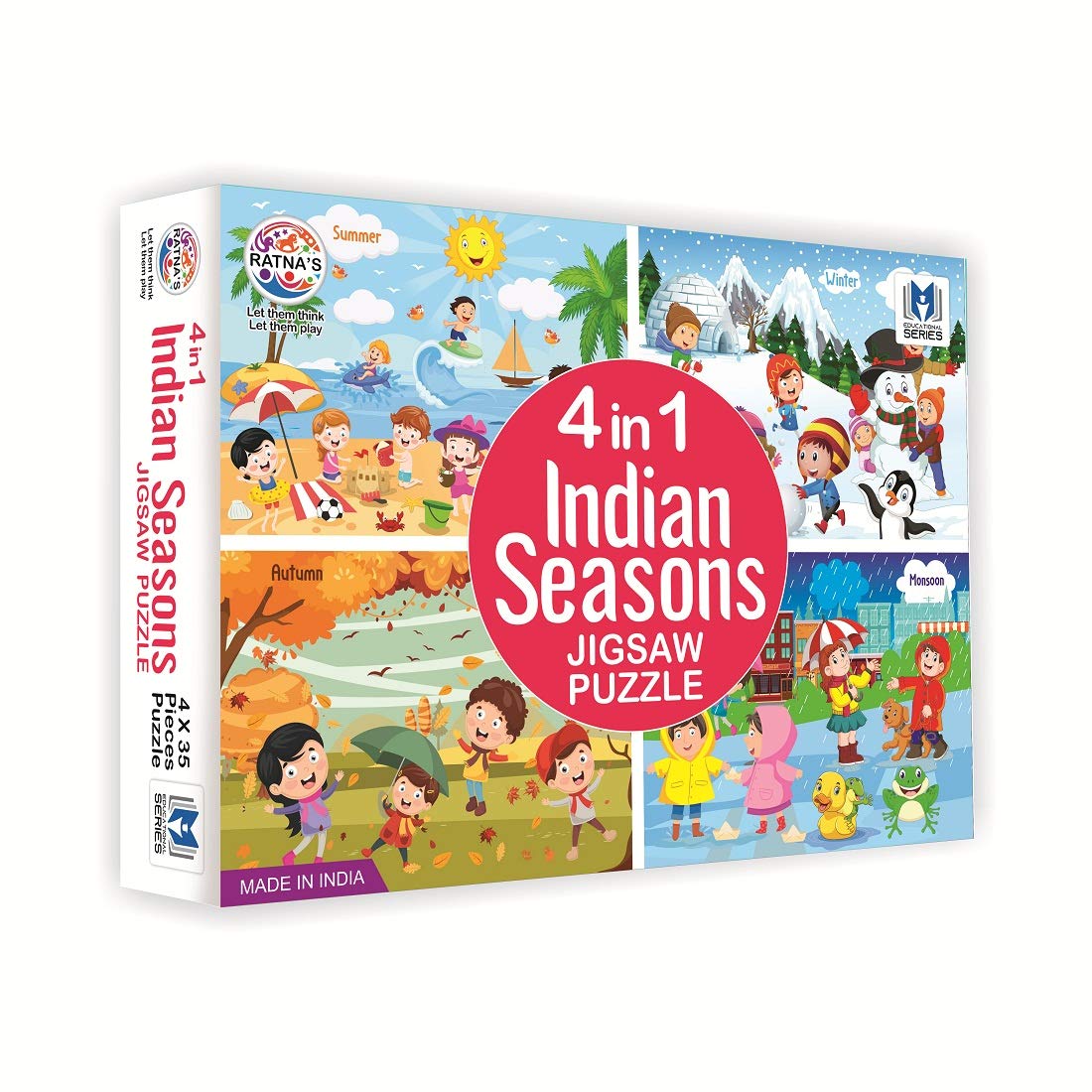 Ratna's 4 in 1 Indian Seasons Jigsaw Puzzle Mutlicolour For Kids