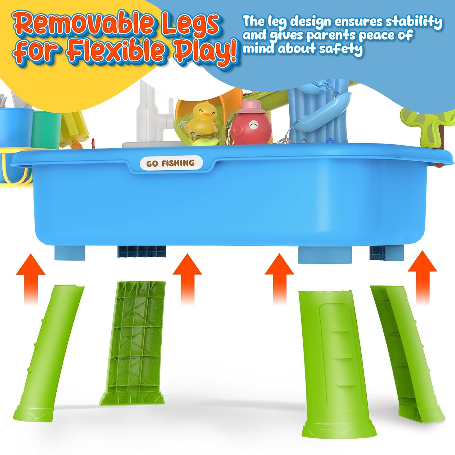 Kids Play Sink with Legs - Vegetable washing Basin - 43pcs For Kids - Assorted