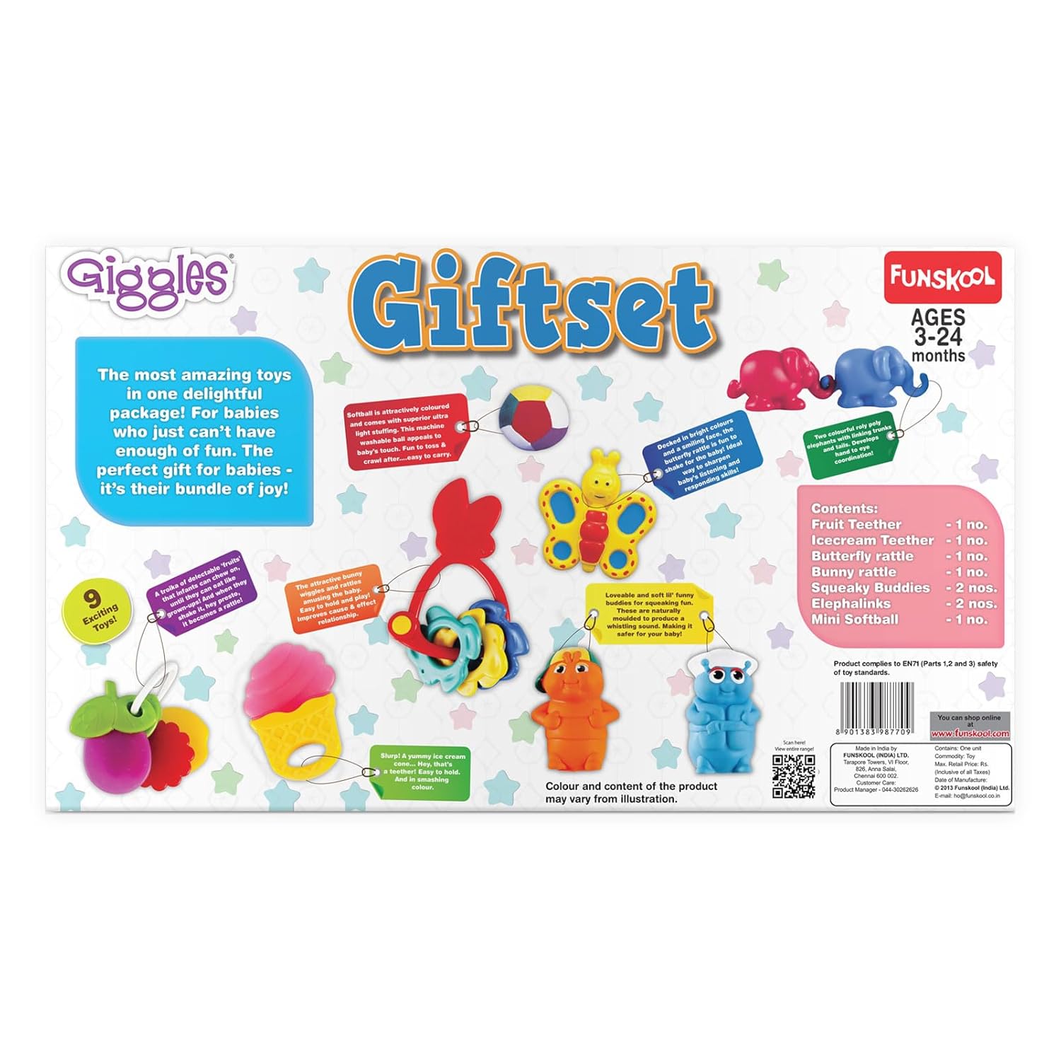 Giggles Funskool Plastic Gift Set for Kids - Multicolor