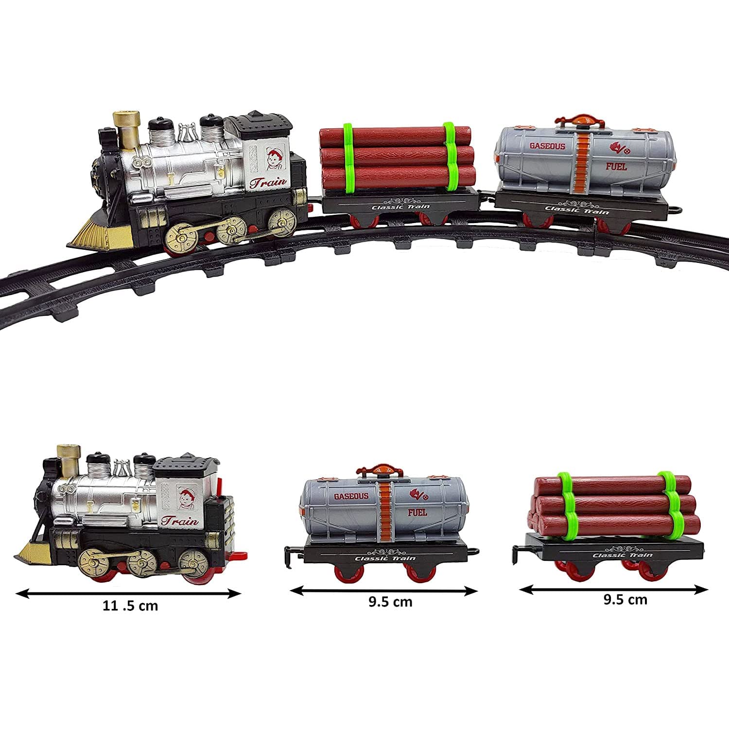Toy Train For Kids Premium Toy Train Set With 11 Tracks For Kids | Battery Operated, Sound, And Lights Included