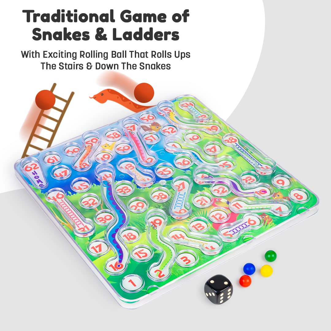 Ratna's Rolling Snakes & Ladders with Sliding Ball Concept | A New Way of Playing This Traditional Board Game for Kids & Family