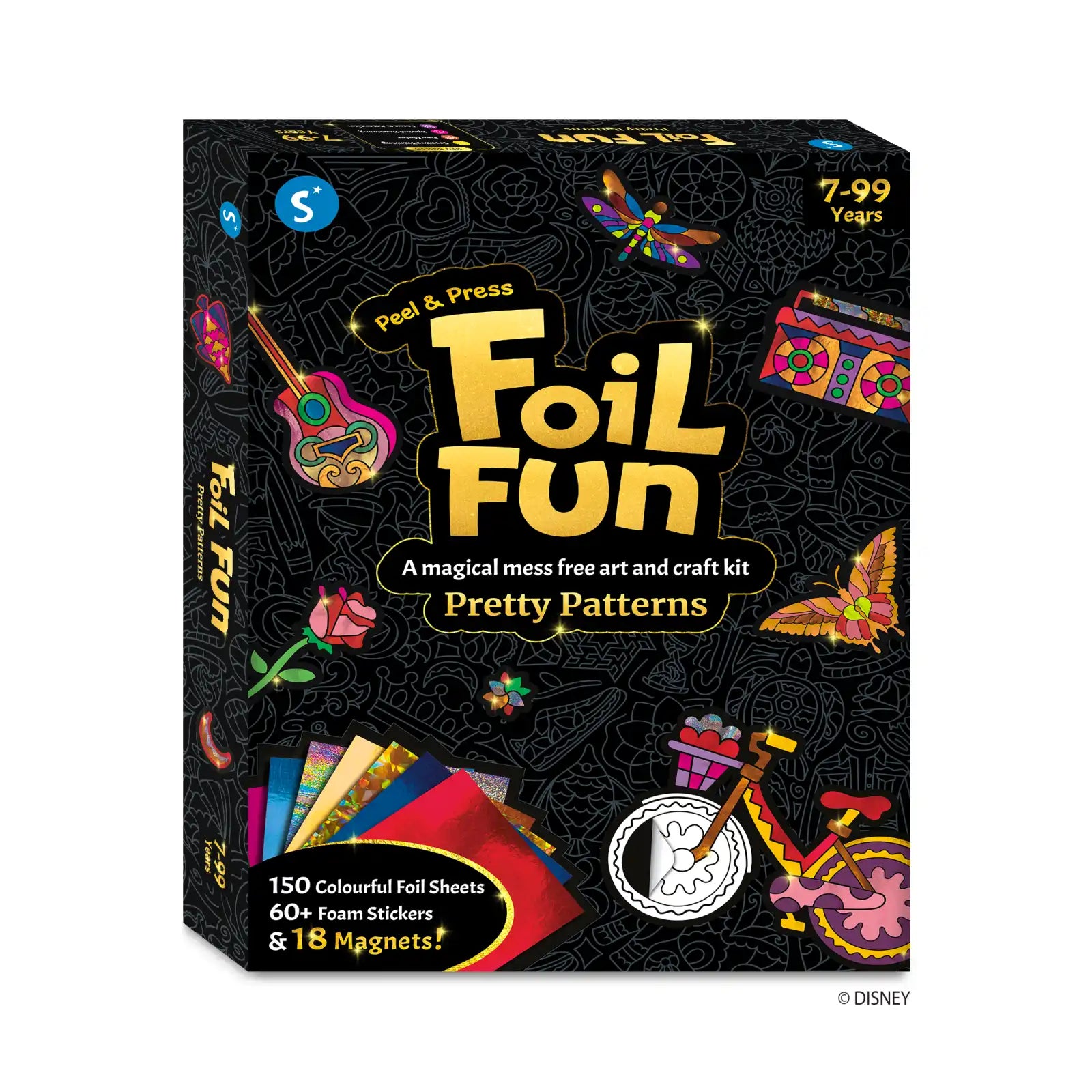 Skillmatics Foil Fun Foil Fun Pretty Patterns | No Mess Art Kit | Ages 7+| Multicolor