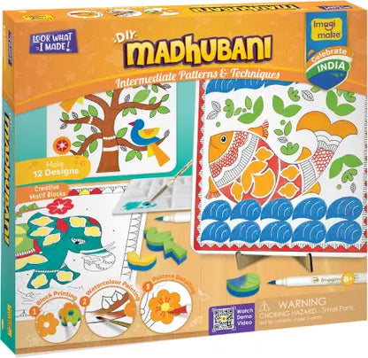 Imagimake DIY Madhubani Art Kit | Make 12 Paintings | Multicolor