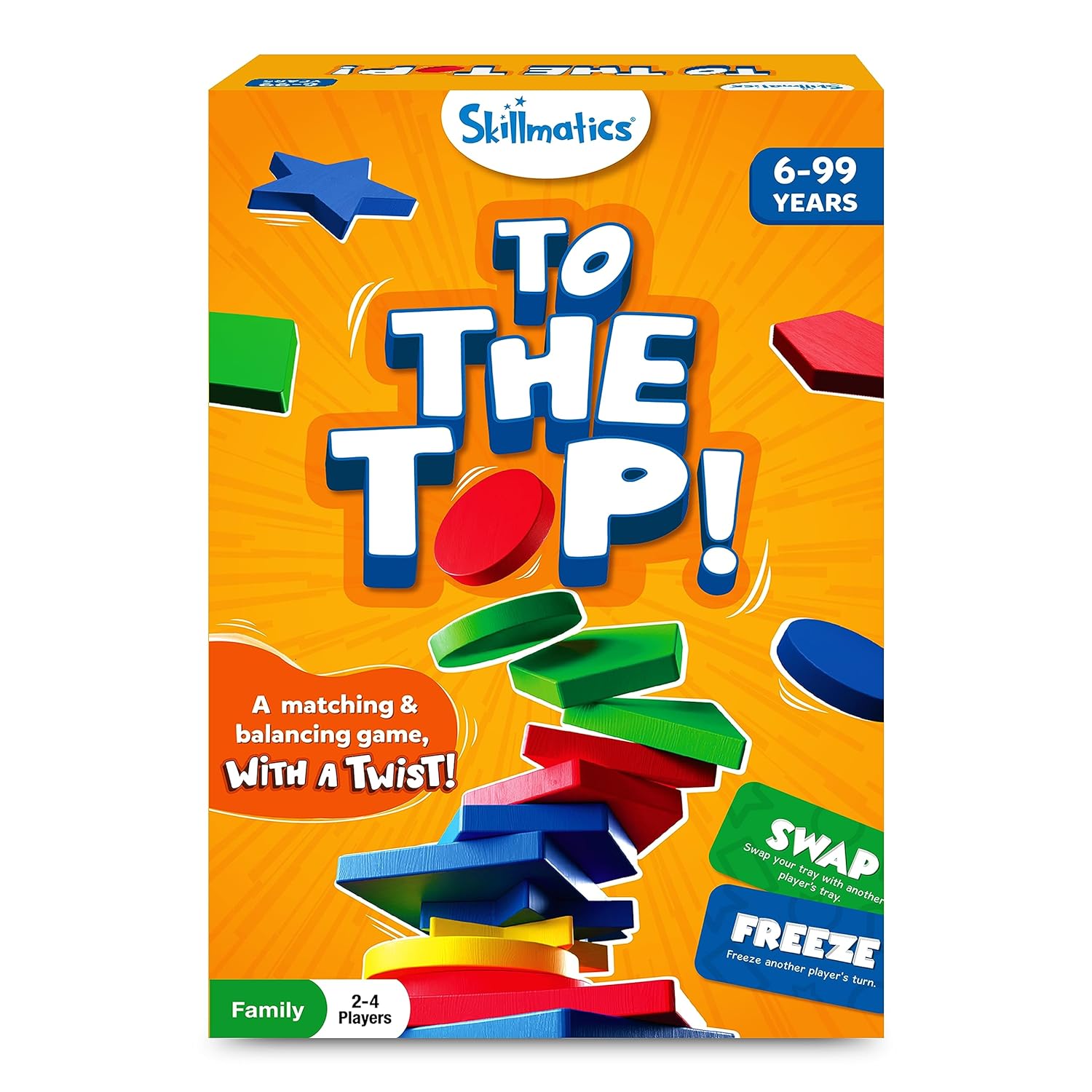 Skillmatics Board Game - 2 The Top, Matching & Balancing Game With A Twist