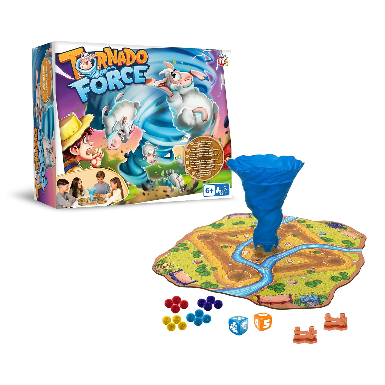 Tornado Force – 2-4 Players, Strategic Board Game for Boys and Girls, Family Game, Party Game & Fun Game