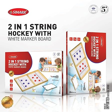 Simarr: 2 in 1 String Hockey with White Marker Board - Multicolor
