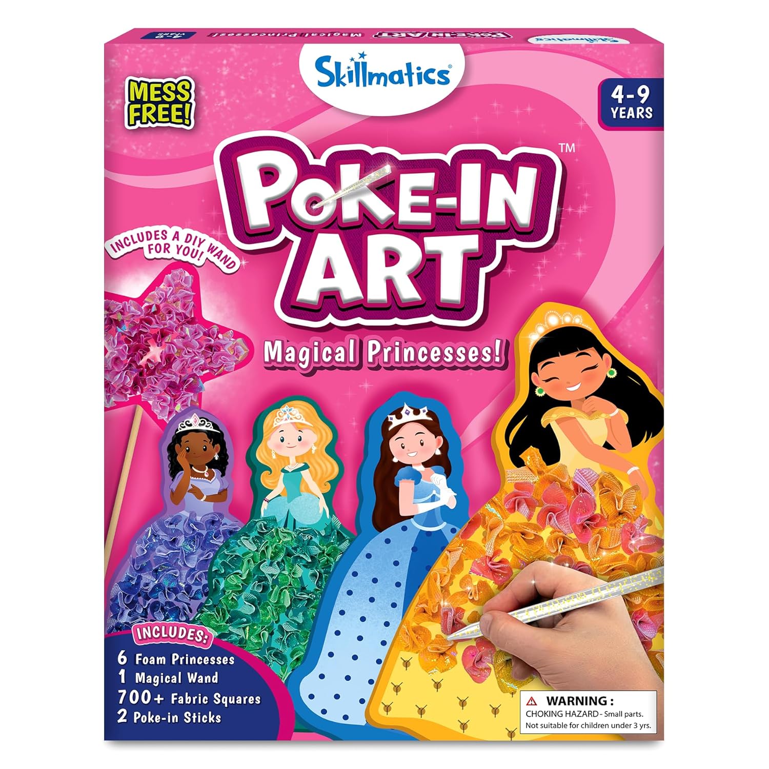 Skillmatics Poke-in Art - Magical Princesses, Mess-Free Fun for Kids, DIY Craft Kits, Creative Activity, Gifts for Girls