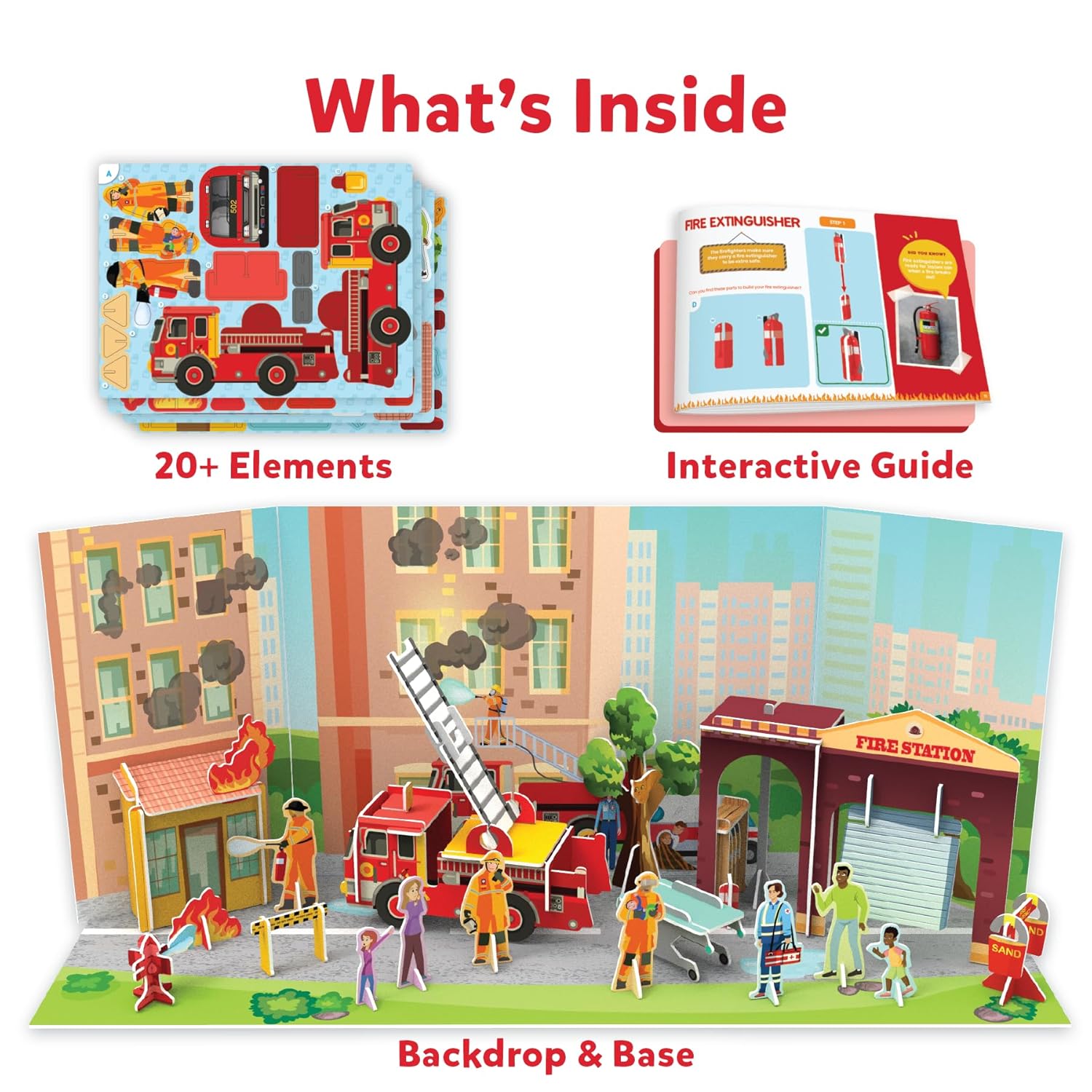 Skillmatics My World - Firefighters To The Rescue, STEM Building Playset & Learning Toy for Preschool Kids